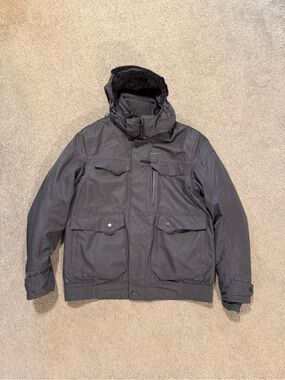 Quechua Men's Dark Gray Hooded Ski Winter Jacket